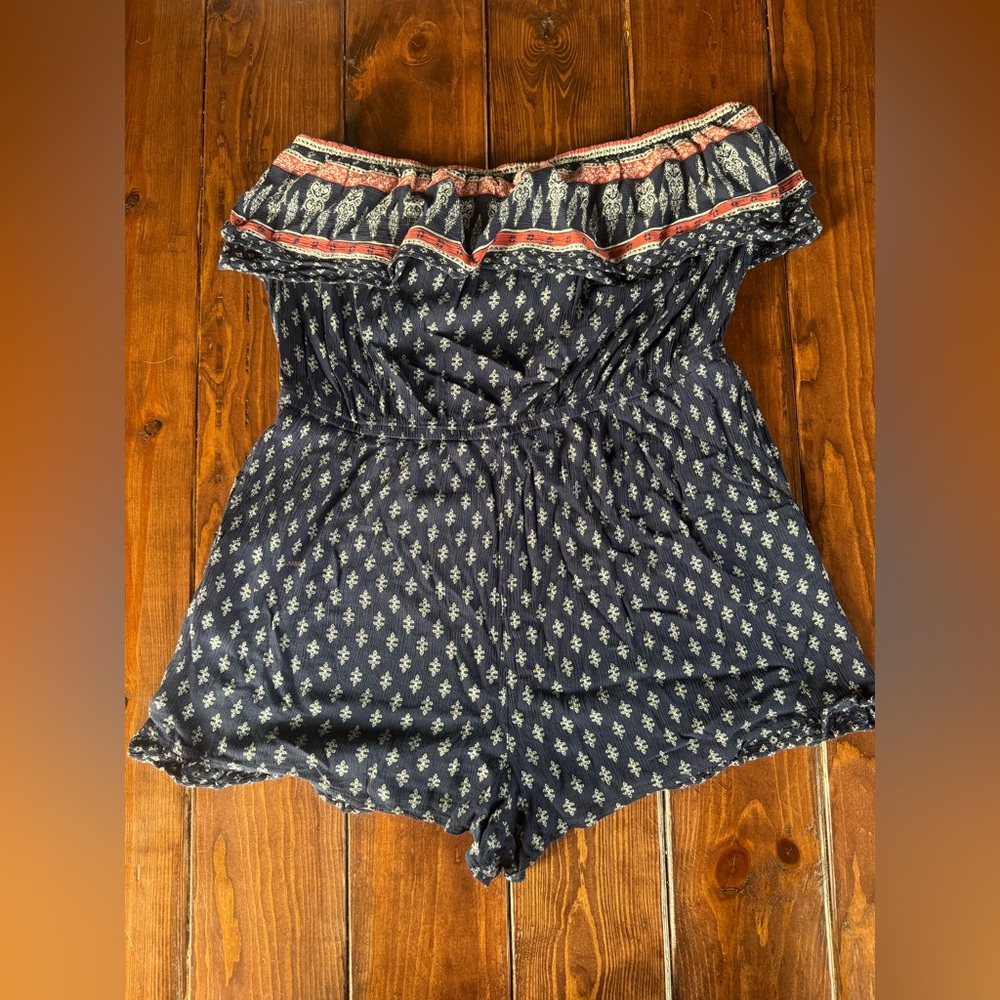 Mud Pie Off-the-Shoulder Romper | Size XXL | Boho Print